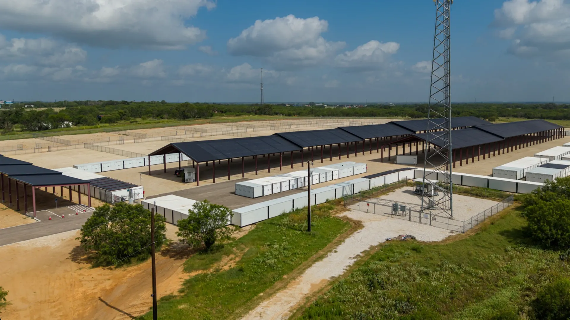 Covered parking canopies and storage units at Covered Keeper near San Antonio